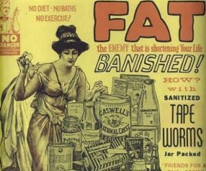 tapeworms weight loss vintage ad
