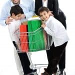 Family with a shopping cart