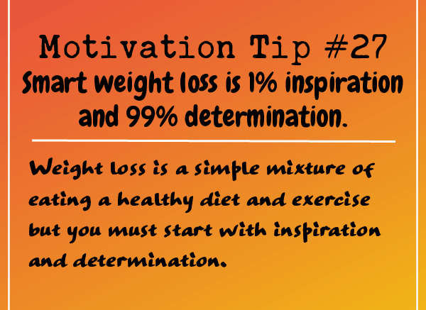 Motivation Tip 27 - Smart weight loss is inspiration and determination