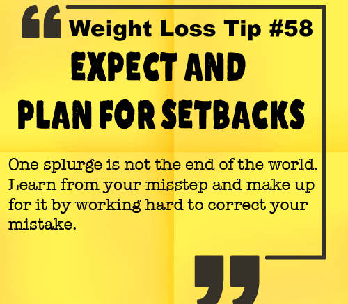 Weight Loss Tip 58 - Expect and Plan for Setbacks