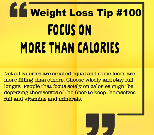Weight Loss Tip 100 - Focus on More Than Calories