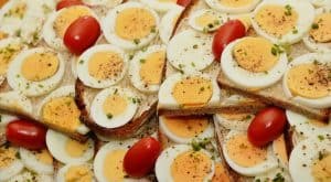 Eggs on salad