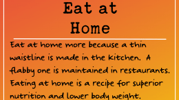 Weight loss tip: Eat at Home