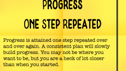 Weight loss tip 155 - Progress-One step repeated